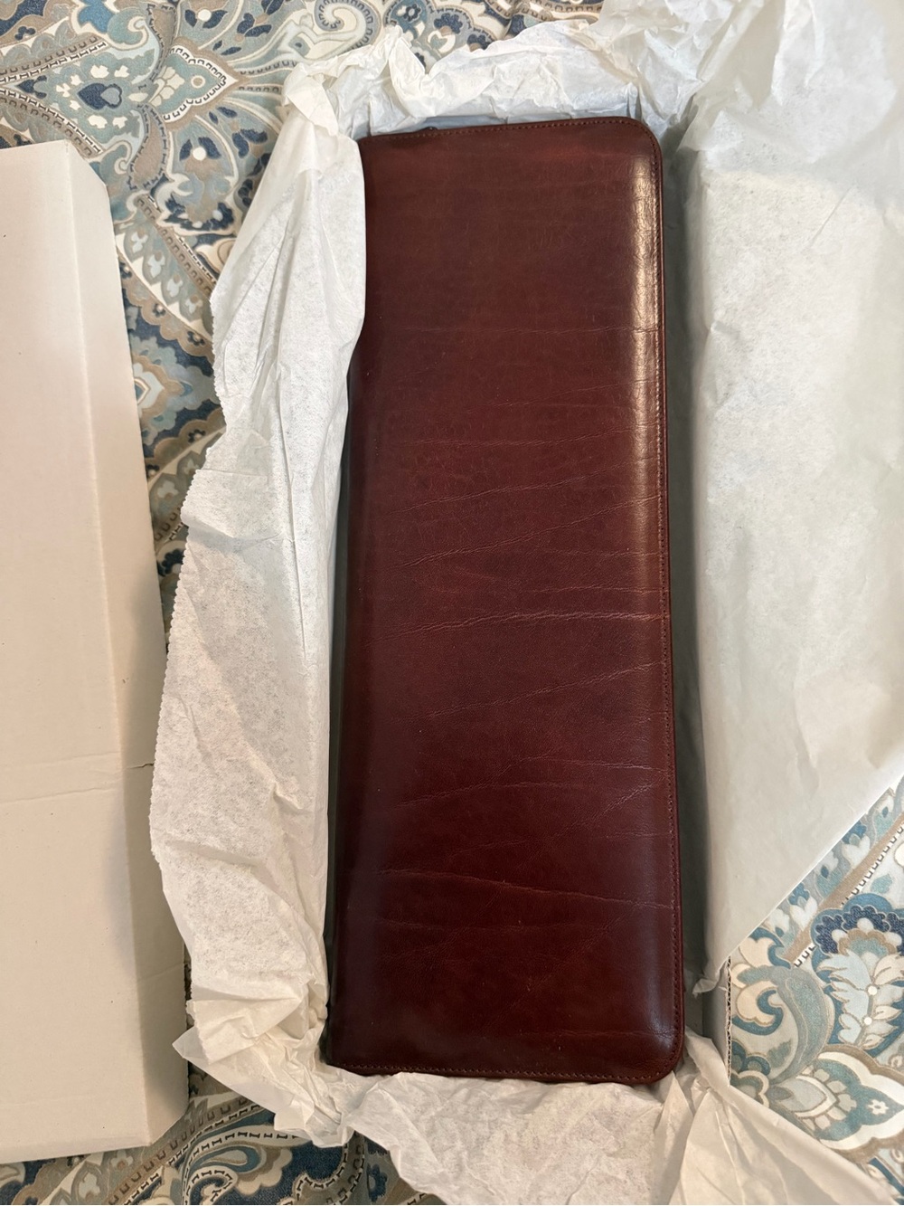 Mens Brown Leather Travel Tie Case Eximous London NWT